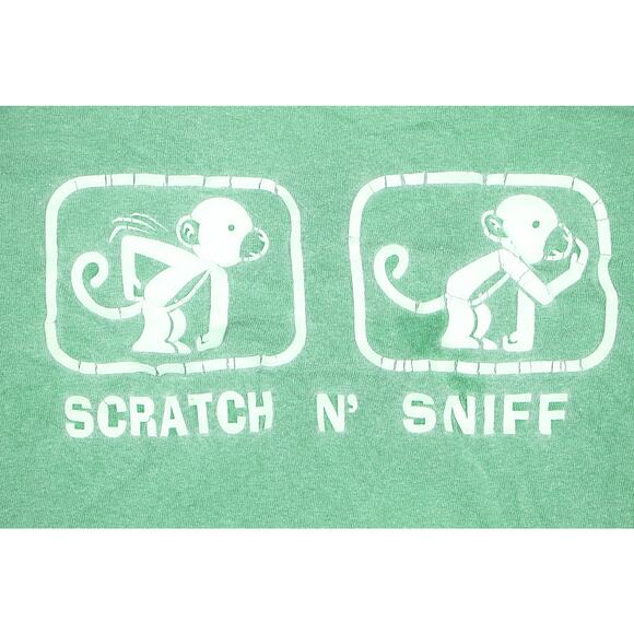 Vintage Scratch N' Sniff Green T-Shirt XL Monkeys Fun Design - Picture 1 of 5
